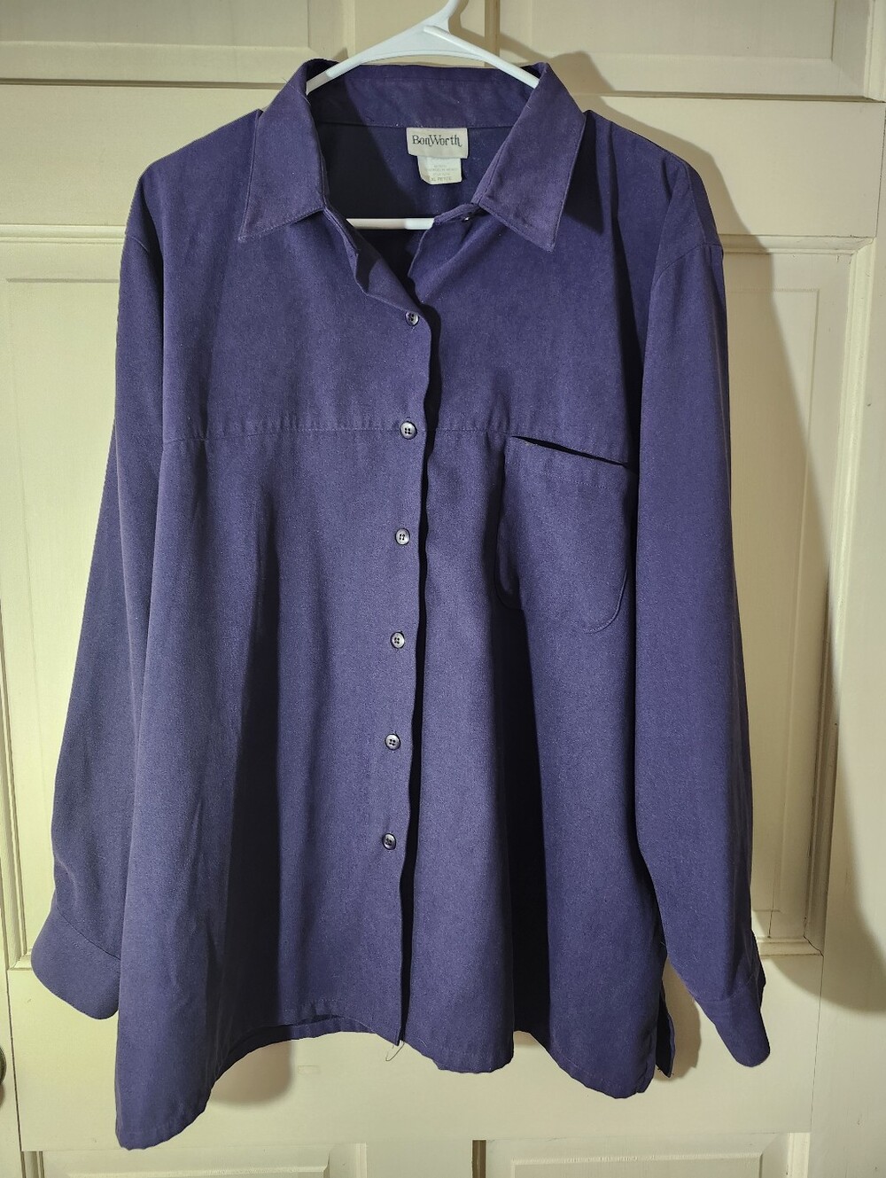 Ladies Classic Long-Sleeve Eggplant Shirt